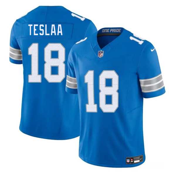 Men & Women & Youth Detroit Lions #18 Isaac TeSlaa Blue 2025 Draft F.U.S.E. Vapor Limited Stitched Jersey